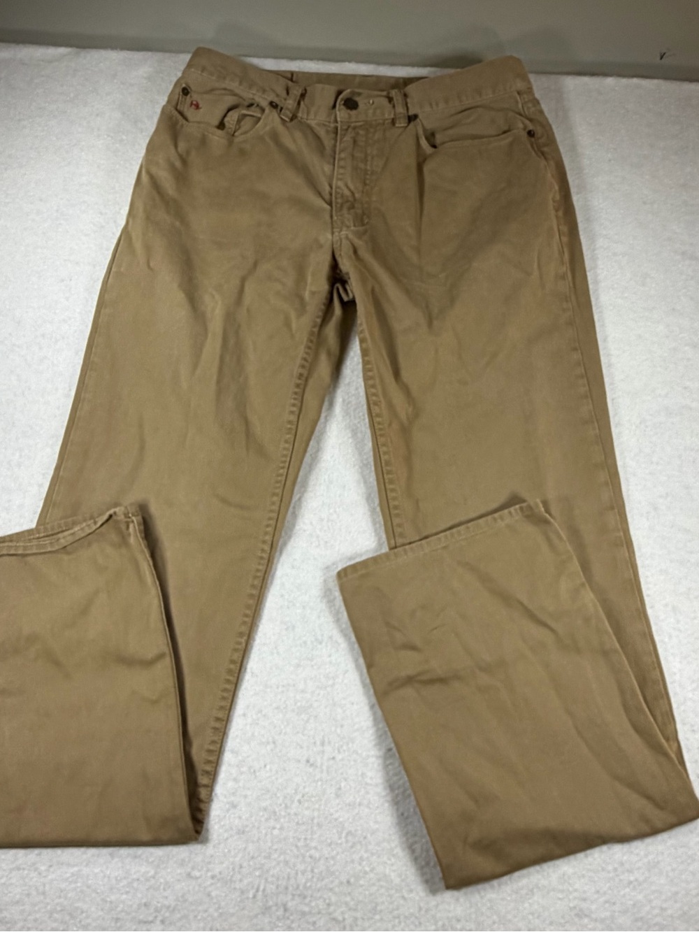 Polo Ralph Lauren Men’s Dungarees Khaki Pants Chino Size 32x34 Flat Front